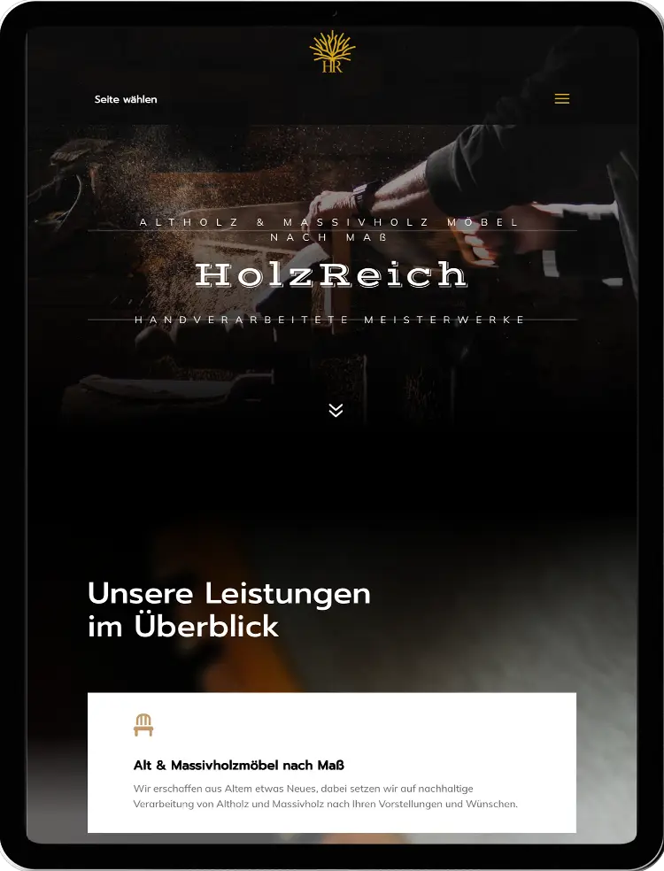 Holzreich Tablet, Webdesign, Mediendesign, Suchmaschinenmarketing