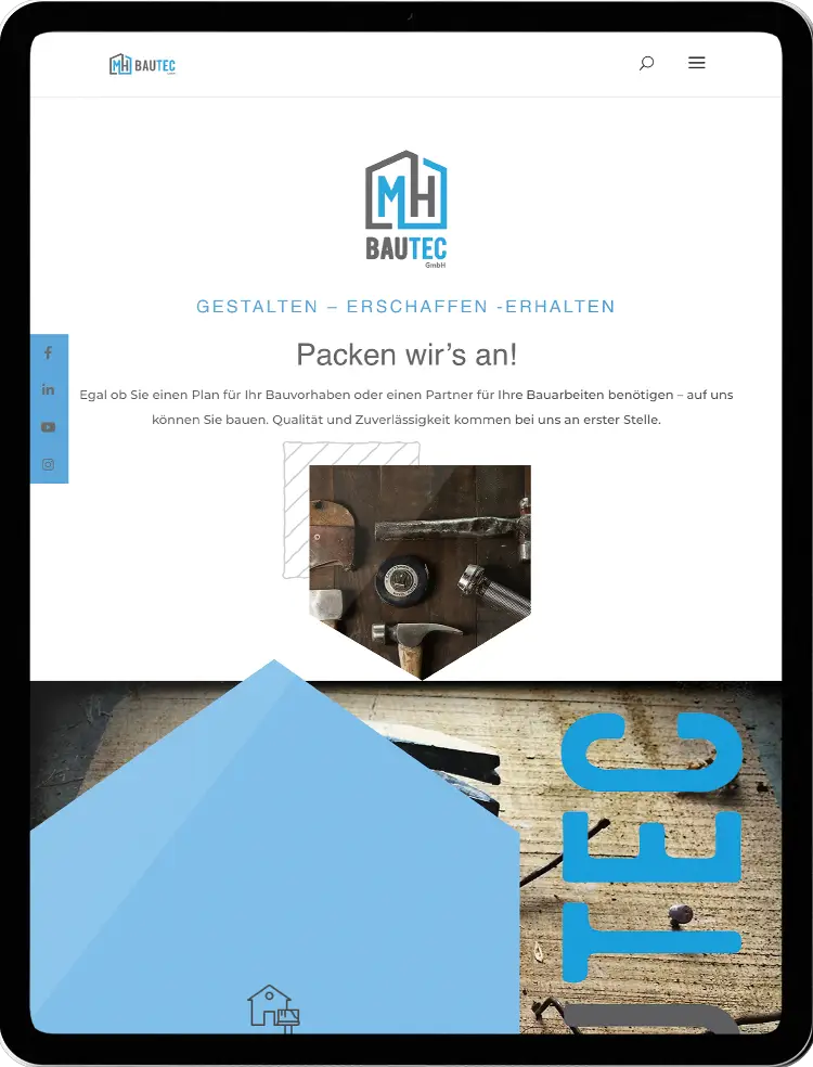 MHBautec Tablet, Webdesign, Mediendesign