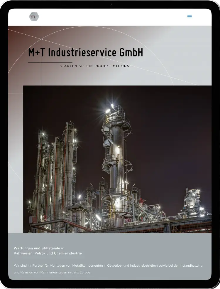 M+T Industrieservice Tablet, Webdesign, Mediendesign, Online Bewerberformular