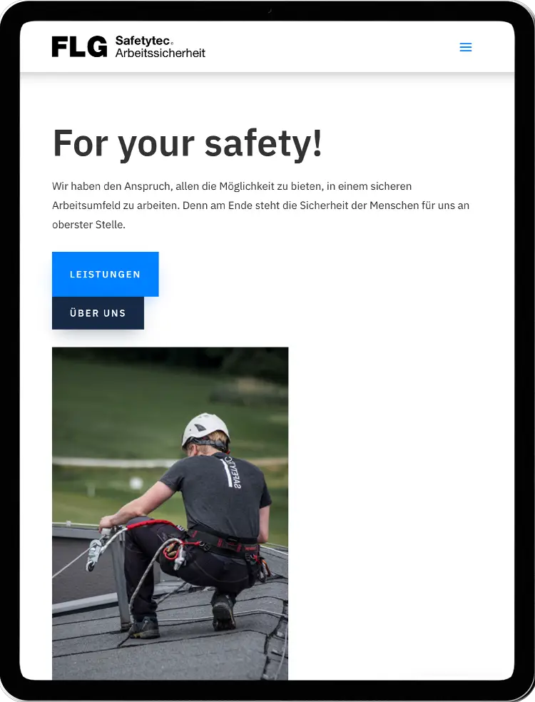 Safetytec Tablet, Webdesign, Mediendesign